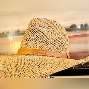 Sage Woven Straw Hat with Tan Band